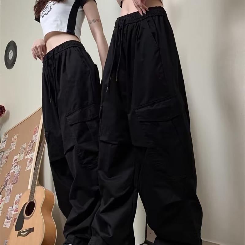 Fashion Casual Streetwear Frau Cargohose Weite Beinhose Damen Hohe Taille Plus Size Y2K Trendy Lose Gerade Bürodamenhose