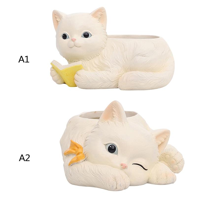 Ghiveci de flori pentru pisici Ghivece mari suculente Accesorii Ghiveci de birou din rășină Ghiveci de grădină Ornamente pentru decorarea casei