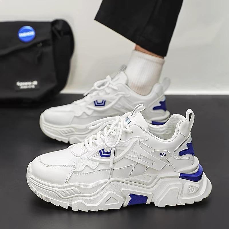 Four Seasons Versatile Men Work Sneakers Thick Soled Men's Casual Sports Running Shoes Non Slip Wear-resistant Student Trainers