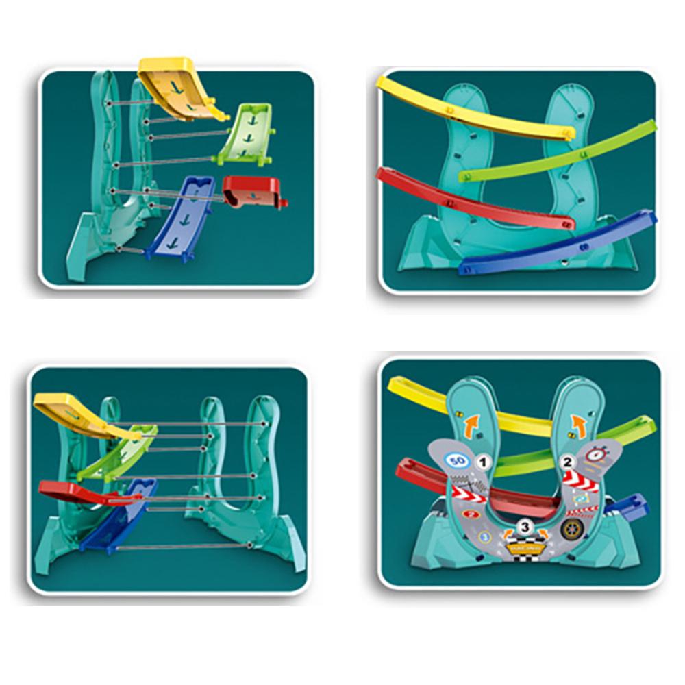 Gleitautos Rampenrennwagen Rennstreckenauto 4 Ebenen Zickzack-Rampe Autorennen Spielzeugfahrzeuge für Kleinkinder Bildung Lerngeschenk