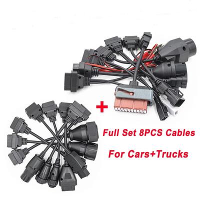 Full Set Car Truck 8 Cables For Scania For Volvo Truck For BMW OBD OBD2 Extension Cable OBD2 Connector Car Diagnostic Auto Tool