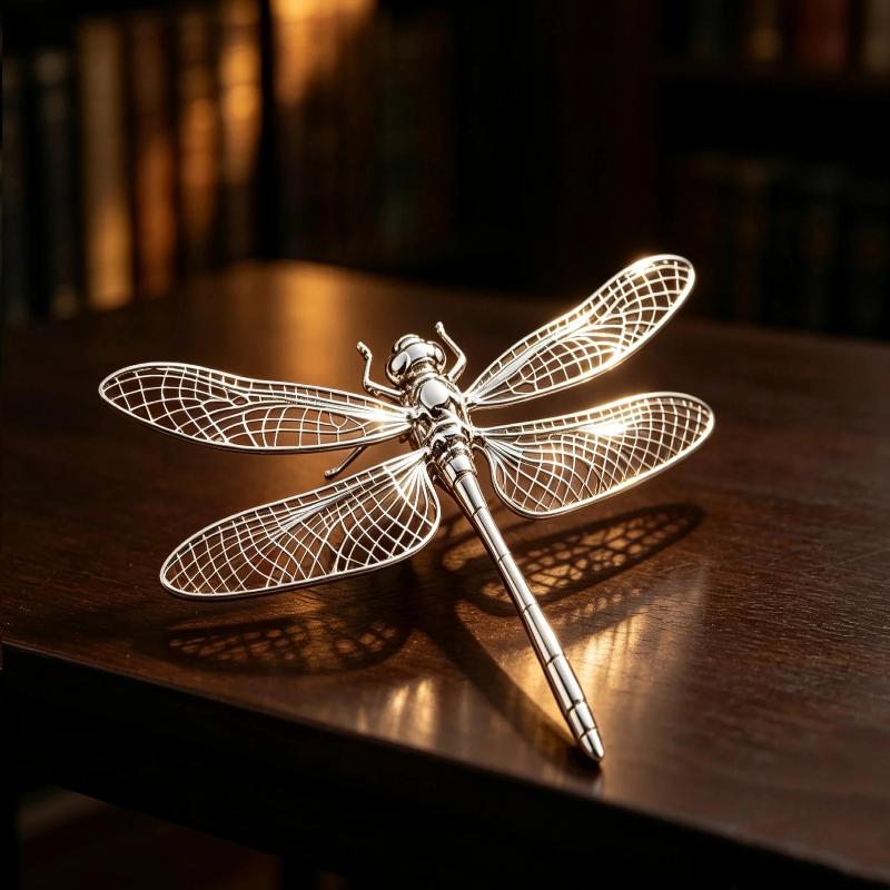 1 Stück Antikstil Miniatur Libellenfigur Spielzeug Simulation Insekt Libellen-Ornament Legierung Handgefertigt Libelle Tee-Haustier Dekoration
