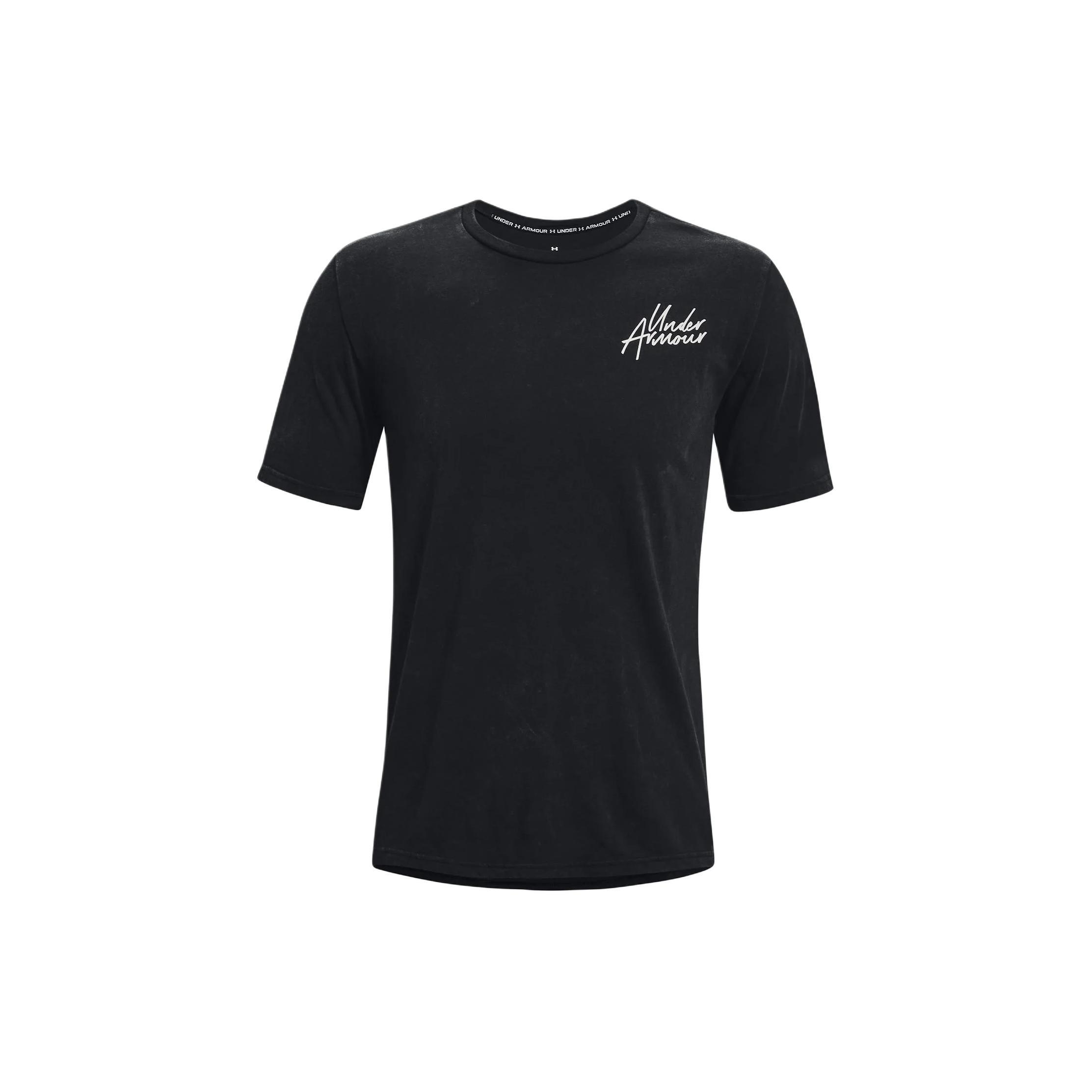 Under Armour Snow Wash Tee  Black White  Men s 1373871-001 S