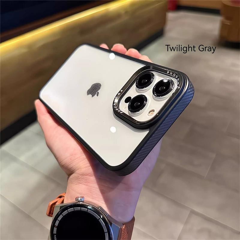 

frame carbon fiber phone case for For Iphone 15 14 13 12 pro max plus pc transparent full cover Shockproof Bumper For iPhone 15 Pro