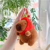 Cute Capybara Plush Keychain Backpack Pendant Toy Car Key Ring Decoration Accessories Kawaii Stuffed Doll Children Birthday Gift