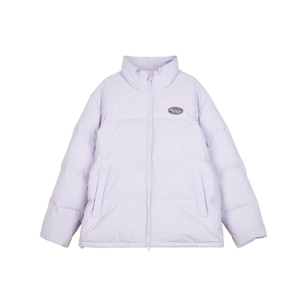 Skechers Letter Print Stand Collar Short Sleeve Puffer Jacket Unisex Jacket Stone-Purple L423U101-00FW