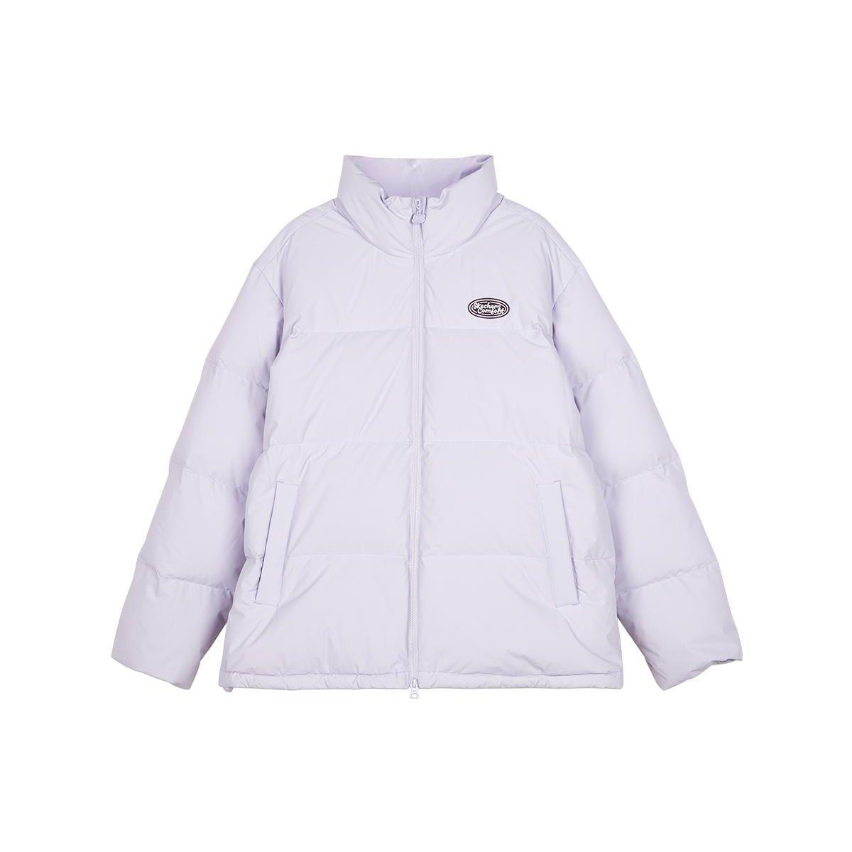 Skechers Letter Print Stand Collar Short Sleeve Puffer Jacket Unisex Jacket Stone-Purple L423U101-00FW 2XL