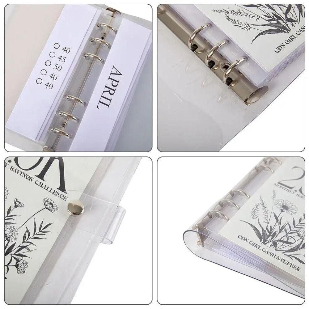 Creative Savings Challenge Binder Loose-leaf Cash Savings Binder PVC Envelope  Cash And Savings