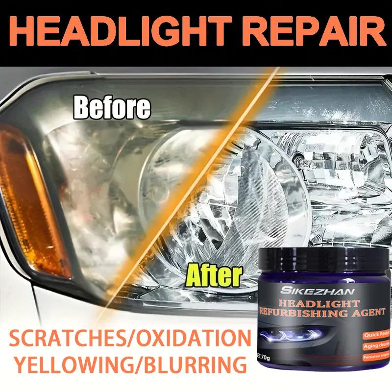 Car Headlight Restoration Polishing Kits Headlamp Scratch Remover Repair Cleaning Paste Remove Oxidation Headlight Polish Liquid