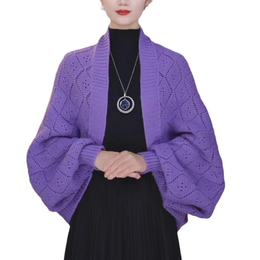 Autumn/Winter New Arrival: Knitted Close-Weave Check Shawl Warm, Versatile, Stylish & Elegant Cardigan Fashionable Outerwear