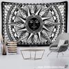Black and White Sun Moon Bohemian Tapestry Psychedelic Yin Yang Wall Art Tree of Life Tapestry