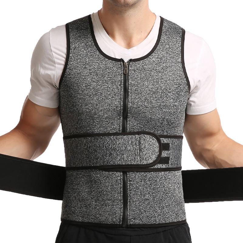 Men Double Belt Vest Waist Trainer Sweat Body Shaper Sports Slimming Waist Trimmer