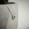 Silver Necklace with Malachite, Cubic Zirconia, Product Weight 1.92 Gr (60002133)