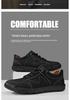 Lässige Lederschuhe für Herren: Handgenäht, Weiche Sohle, Große Größe, Modisch für Frühling und Herbst.