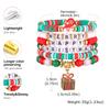 Christmas Series Stretch Bracelet Set, Stackable Colorful Beaded Elastic Bangle, Christmas Tree, Santa Claus, New Year Gift