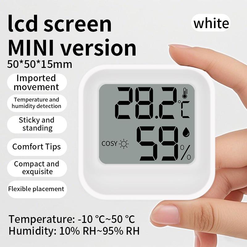 

Мини цифровой термогигрометр для использования в помещении/на улице: Идеально для детских комнат и теплиц.