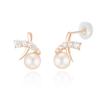 14K Gold Earrings with Pin-Shaped XO Pearls