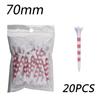 20pcs/Bag Plastic Golf Tee With Red/Black/Blue/Pink/Green Stripe Marking, Durable, Golf Supplies
