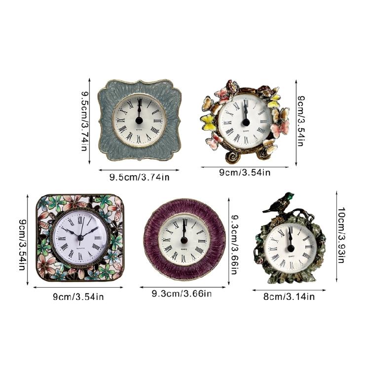 Small Table Clock with Enamel Color Metal Clocks Quiet Timekeeping for Collectors Mantel Clock Home Decoration