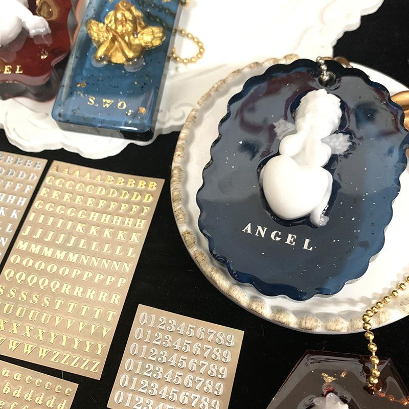 2Pcs Metal 26 Mini Alphabet Decor Stickers Gold Silver Epoxy Resin Filler For Diy Silicone Molds Craft Making Fillings