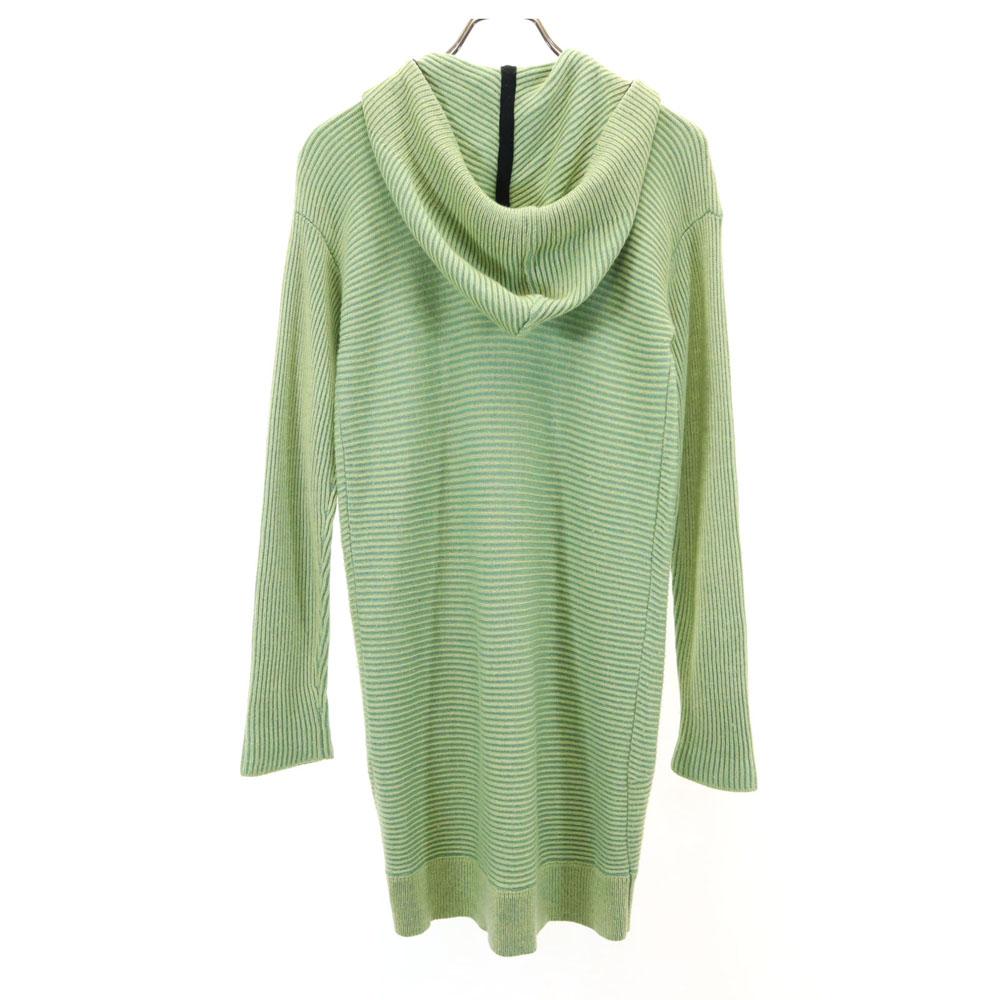 Emporio Armani Long Sleeve Long Knit Cardigan 42 Yellowish Green Women Used