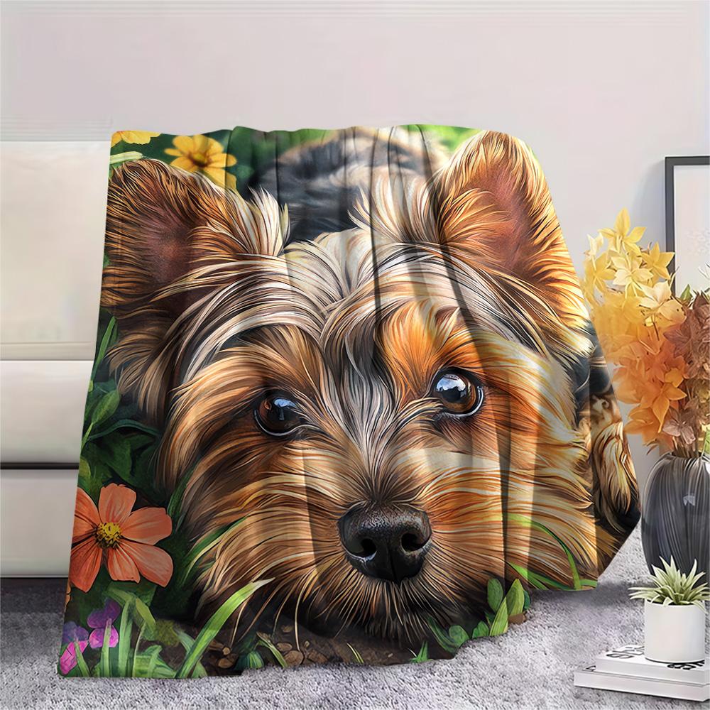 

Dog Print Flannel Blanket, High quality Comfortable for All Seasons, Home Decor, Warmth and Comfort, Perfect for Christmas Gifts 80cm x 120cm