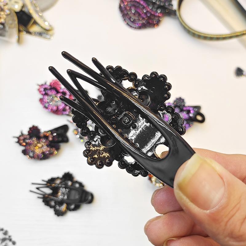 1Pc Hair Claws Hair Clips Hairpin Women's Hairgrip Fashion Duckbill Clip Plastic Rhinestone