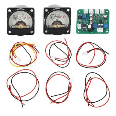 VU-Meter Panel Kit 2 Stück Warmfarbige Hintergrundbeleuchtung Leistungsverstärker VU-Meter mit Treiberplatine