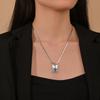 Atoztide Personalized Engrave Picture Name Necklace Stainless Steel for Women Strip Heart Blade Chain Pendant Jewelry Gift