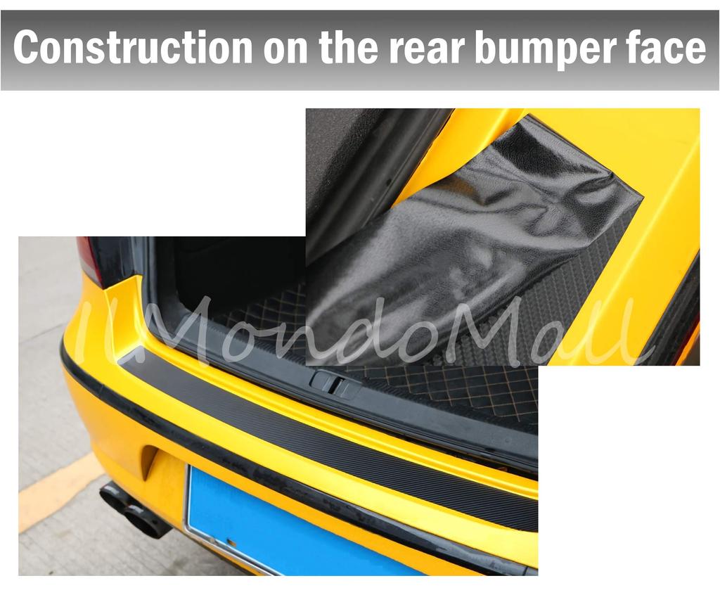 Ilmondomall Real Carbon Fiber 3D Bumper Racing with Release Paper 8cm X Tape-on Sheet, Pattern, Black, Step, Protection, Stripe, (3D Black, 10cm)
