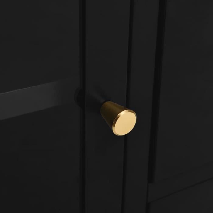 VidaXL Black Buffet 75x35x70 Cm Steel and Tempered Glass