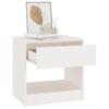 Nightstand White 40 X 31 X 40 Cm Solid Pine Wood