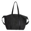 Large Capacity Canvas Tote Bag Women Spacious Crossbody Shoulder With Zip Street Style Daily Commute Travel