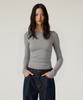 Beoteunseoul [Womens] Wool Blend Tencel Soft Stretch Back Pintuck Long Sleeve T-Shirt (3 Colors)