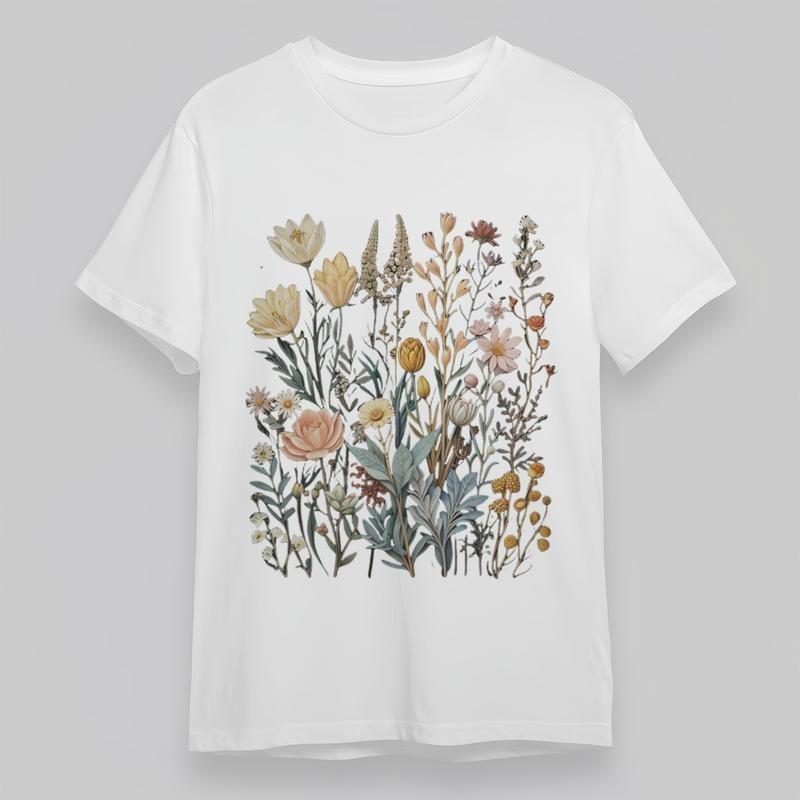 Women's Plus Size All - Season Trend Classic T-Shirt Floral Bouquet Graphic Tee