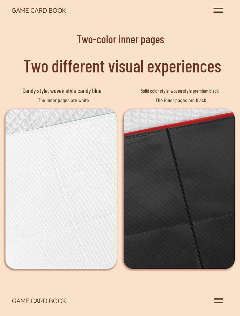 4-Pocket Solid Color PP Card Storage Album with Elastic Band, Large Capacity for Game Cards or Photos - Holds 160 Cards