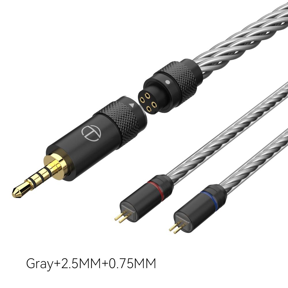 TRN T2 Pro16 Core Earphones Silver Plated HIFI Upgrade Cable 2.5/3.5/4.4/Type C/Lighting/QDC//MMCX/0.75/0.78 MT4 TA4 MT1MAX