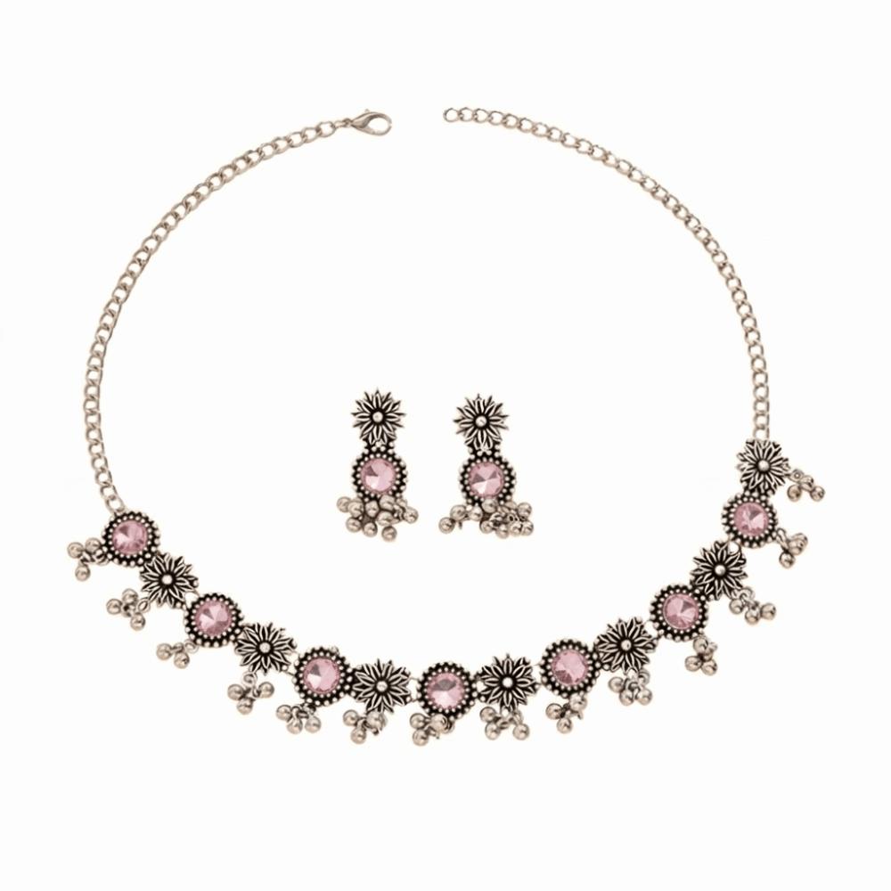 Rhinestone Necklace Earrings Set Pendant Women Jewelry Set Elegant Tassel Jewelry Set  Wedding