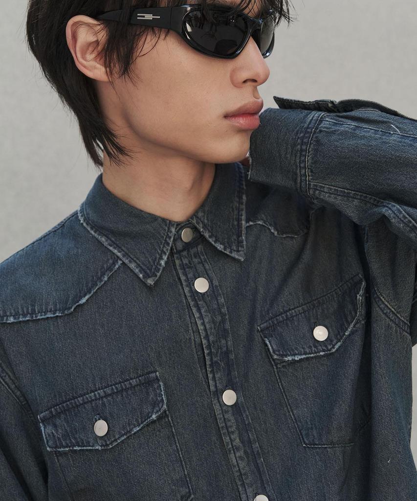 SENTAIR Oil Vintage Western Denim Shirt_D1