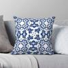 Mediterranean Mosaic Tiles Azulejos Square Pillowcase Polyester Linen Velvet Creative Zip Decorative Cushion Cover 18"