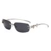 Frameless Square Bow Sunglasses For Women, Star Style Y2K Sun Glasses