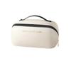Black and White Pu Leather Makeup Bag with Waterproof Surface and Large Capacity for Travel and Daily Use