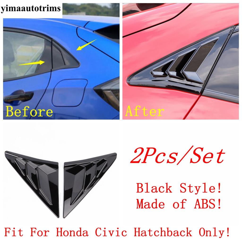 Rear Side Window Louvers Shutters Sunshade Air Panel Cover Trim For Honda Civic 2016 - ABS Carbon Fiber / Black Accessories