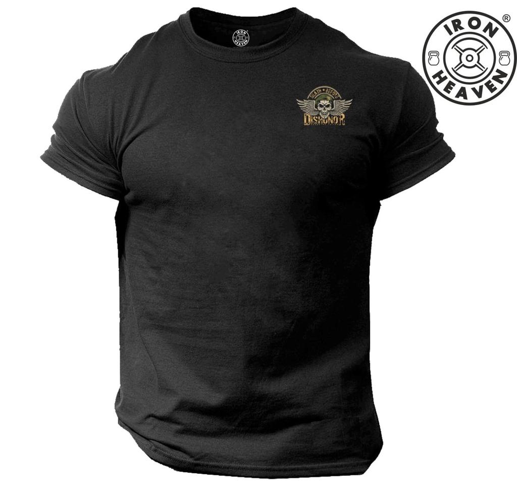 Death Before Dishonor T Shirt Pocket Gym Clothing Bodybuilding Training MMA Top