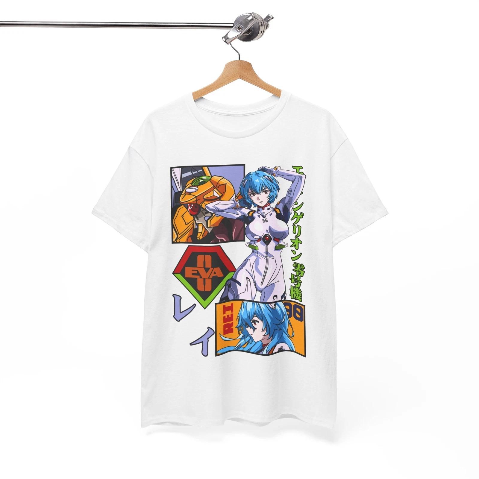 

Neon Genesis Evangelion T-Shirt Eva Anime Cotton T-Shirt Printed Top Men s and Women s Streetwear 4XL