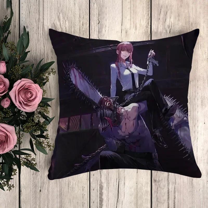 Anime Pillow Chainsaw Man Decorative Pillowcases  Sofa Cushions Cushion Cover  Pilow Cases Throw Pillows Fall Decor