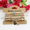 6Pcs Fatima Hand Evil Eye Bracelet Set For Women Heart Charm Beads Rope Chain Bangle Female Bohemian Handmade Jewelry