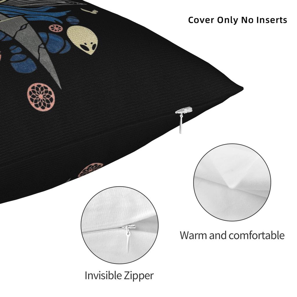 Grimm Tales Square Pillow Case Polyester Cushions for Sofa Hollow Knight Silksong  Custom Pillowcover Home Decor