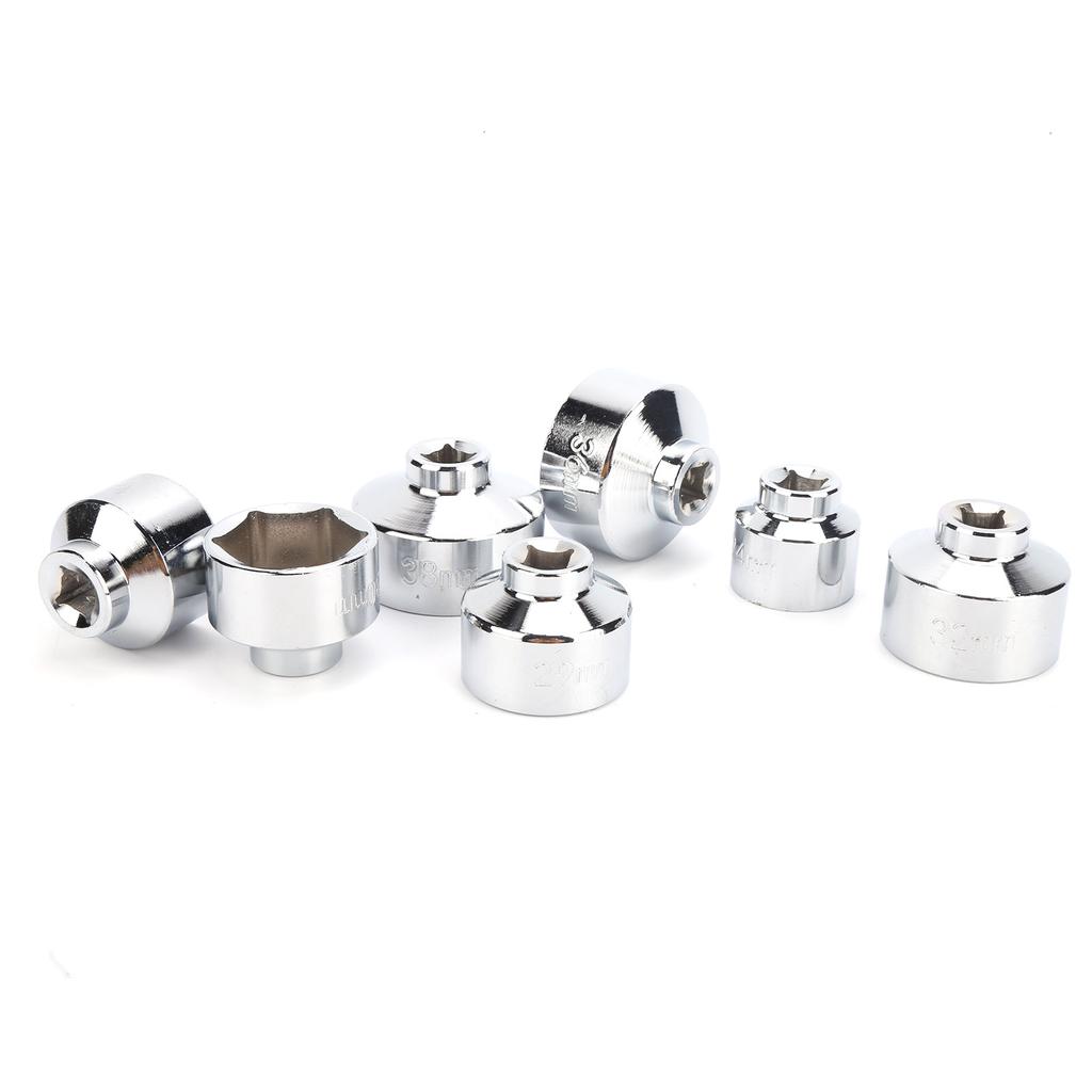 7pcs Set Oil Filter Wrench 24 27 29 30 32 36 38mm Universal for Vehicles with Newer Paper Cartridge Housing Design