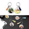50pcs Fringe Key Rings Blank Photo Frame Keychain Phone Hangings Decoration